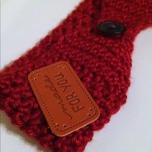 Crochet red headband